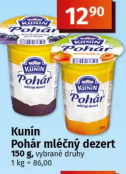 COOP TIP Kunín Pohár mléčný dezert nabídka