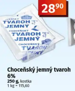 COOP TIP Choceňský jemný tvaroh 6% nabídka