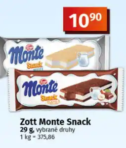 COOP TIP Zott Monte Snack nabídka