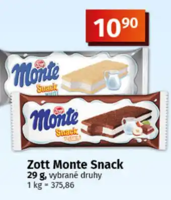 COOP TIP Zott Monte Snack nabídka