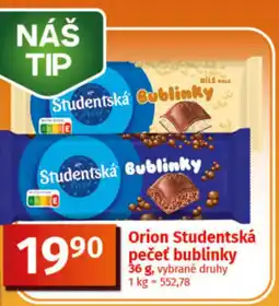 COOP TIP Orion Studentská pečeť bublinky nabídka