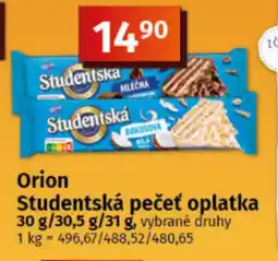 COOP TIP Orion Studentská pečeť oplatka nabídka