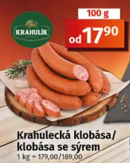 COOP TIP Krahulecká klobása/ klobása se sýrem nabídka