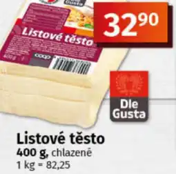 COOP TIP Listové těsto nabídka