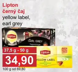 PLUS JIP Lipton černý čaj yellow label, earl grey nabídka