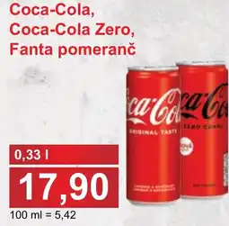 PLUS JIP Coca-Cola, Coca-Cola Zero, Fanta pomeranč nabídka