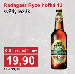 PLUS JIP Radegast Ryze hořká 12 světlý ležák nabídka