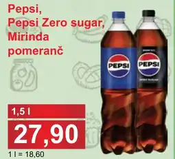 PLUS JIP Pepsi, Pepsi Zero sugar, Mirinda pomeranč nabídka
