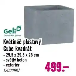 Hornbach Květináč plastový Cube kvadrát nabídka