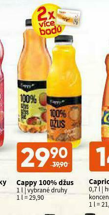 Terno Cappy 100% džus nabídka