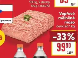 Billa Vepřové mělněné maso cena za nabídka
