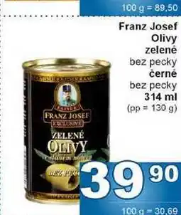Jip Franz Josef Olivy zelené bez pecky černé bez pecky 314 ml (pp = 130 g) nabídka