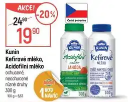Globus Kunín Kefírové mléko, Acidofilní mléko nabídka