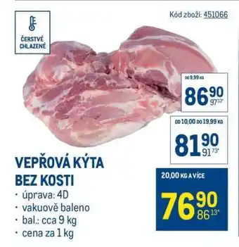 Makro Vepřová kýta bez kosti nabídka