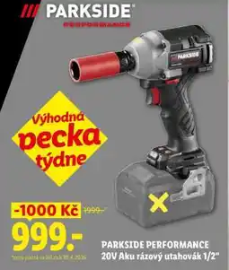 Lidl PARKSIDE PERFORMANCE 20V Aku rázový utahovák 1/2” nabídka