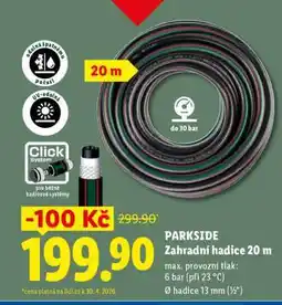 Lidl PARKSIDE Zahradní hadice 20 m nabídka