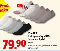 Lidl ESMARA NÍZKÉ PONOŽKY S BIO BAVLNOU – 5 PÁRŮ nabídka