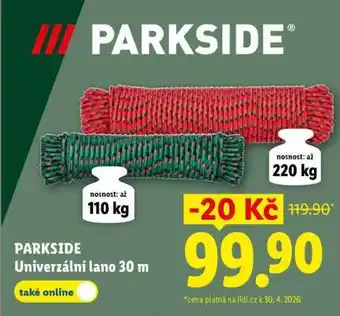 Lidl PARKSIDE Univerzální lano 30 m nabídka