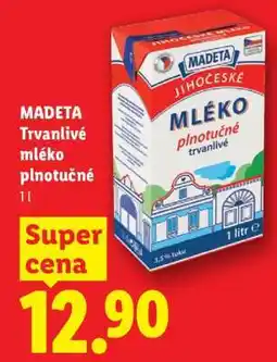 Lidl MADETA Trvanlivé mléko plnotučné 1 l nabídka