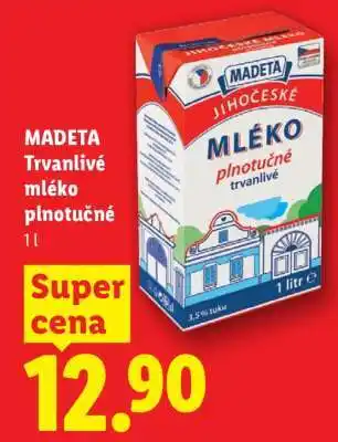 MADETA Trvanlivé mléko plnotučné 1 l