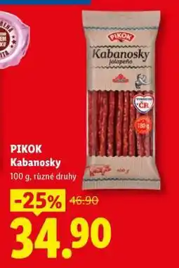 Lidl PIKOK KABANOSKY nabídka