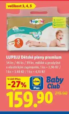 Lidl LUPILU Dětské pleny premium nabídka