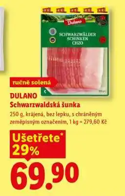 Lidl DULANO SCHWARZWALDSKÁ ŠUNKA nabídka