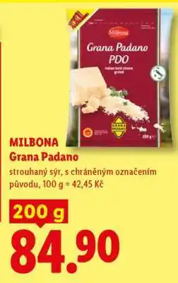 Lidl Milbona GRANA PADANO nabídka