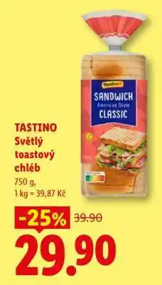 Lidl TASTINO Světlý toastový chléb nabídka