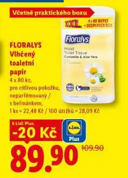 Lidl FLORALYS VLHČENÝ TOALETNÍ PAPÍR nabídka