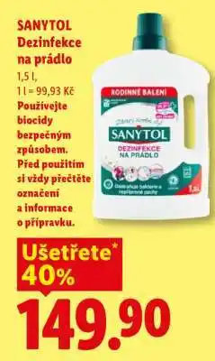 Lidl Sanytol Dezinfekce na prádlo nabídka