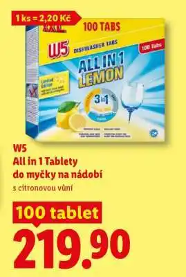 Lidl W5 All in 1 Tablety do myčky na nádobí nabídka