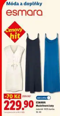 Lidl ESMARA MUŠELÍNOVÉ ŠATY nabídka