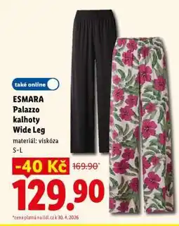 Lidl ESMARA Palazzo kalhoty Wide Leg nabídka