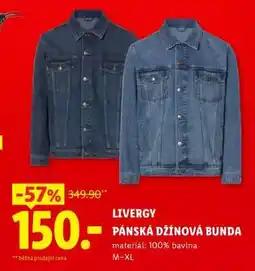 Lidl LIVERGY PÁNSKÁ DŽÍNOVÁ BUNDA nabídka
