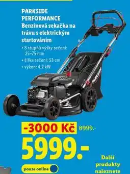 Lidl PARKSIDE PERFORMANCE Benzínová sekačka na trávu s elektrickým startováním nabídka