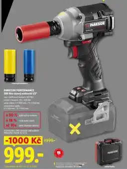 Lidl PARKSIDE PERFORMANCE 20V Aku rázový utahovák 1/2” nabídka