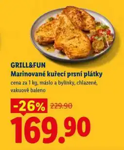 Lidl GRILL&FUN Marinované kuřecí prsní plátky nabídka