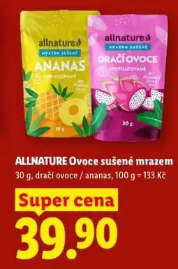 Lidl allnature Ovoce sušené mrazem nabídka