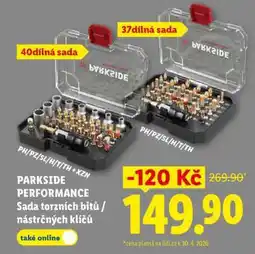 Lidl PARKSIDE PERFORMANCE Sada torzních bitů / nástrčných klíčů nabídka