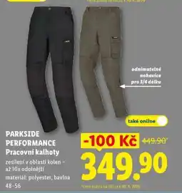 Lidl PARKSIDE PERFORMANCE Pracovní kalhoty nabídka