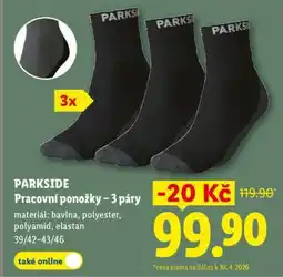 Lidl PARKSIDE PRACOVNÍ PONOŽKY - 3 PÁRY nabídka