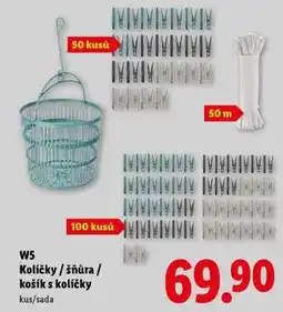 Lidl W5 Kolíčky / šňura / košík s kolíčky nabídka