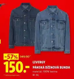 Lidl LIVERGY PÁNSKÁ DŽÍNOVÁ BUNDA nabídka