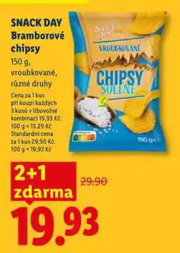 Lidl SNACK DAY Bramborové chipsy nabídka
