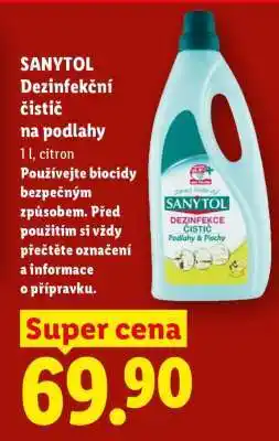 Lidl SANYTOL DEZINFEKČNÍ ČISTIČ NA PODLAHY nabídka