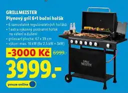 Lidl GRILLMEISTER Plynový gril 6+1 boční hořák nabídka