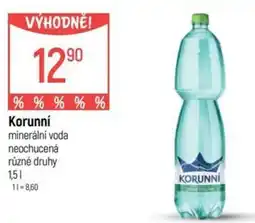 Globus Korunní minerální voda neochucená nabídka