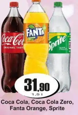Adam Coca Cola, Coca Cola Zero, Fanta Orange, Sprite nabídka