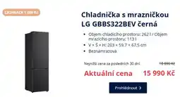 Datart Chladnička s mrazničkou LG GBBS322BEV černá nabídka